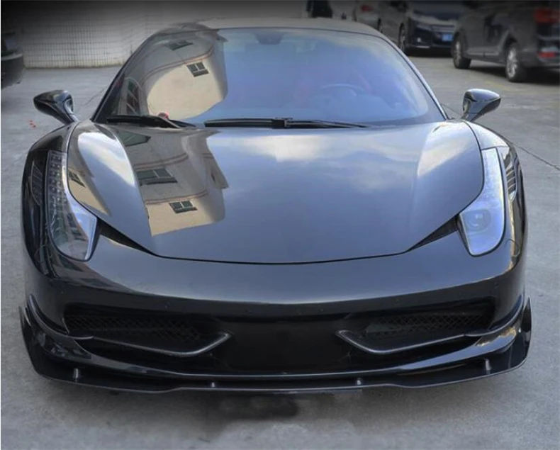 For Ferrari 458 2011-No REAL Carbon Fiber Front Lip Splitters Diffuser Bumper Spoiler Veloce-Style High Quality Accessories - Ferrari 458 - Racext 51