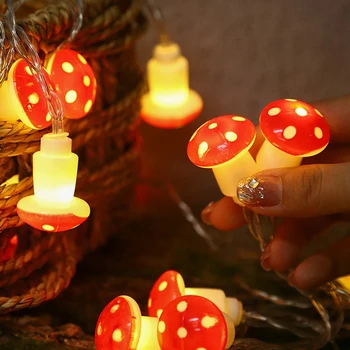 20 Leds Mushroom LED Fairy Lights USB/Battery String Light Christmas Party Gift Fairy Indoor Decorative Atmosphere Light 3