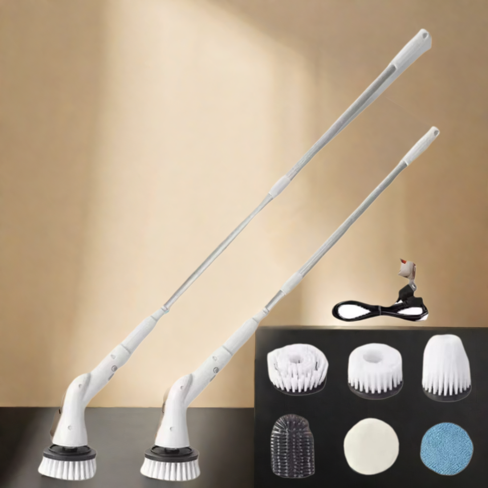 2000MA-6in1 Electric Cleaning Brush Cordless Electric Rotary Cleaning Brush Shower Cleaning Brush Kitchen Bathroom