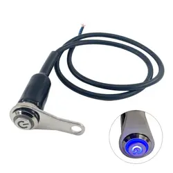 Universal Motorcycle Handlebar Warning Light Control Switch (Blue Light with Lock)