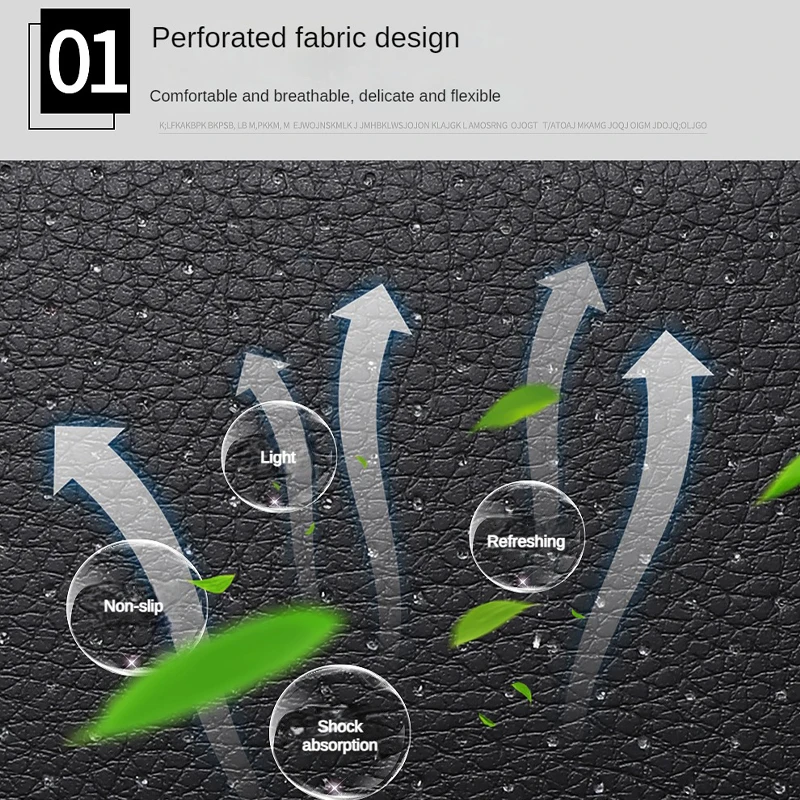 Perforated Leather Car Seat Cushion Breathable and Non-slip Car Seat Cover Suitable for All Seasons