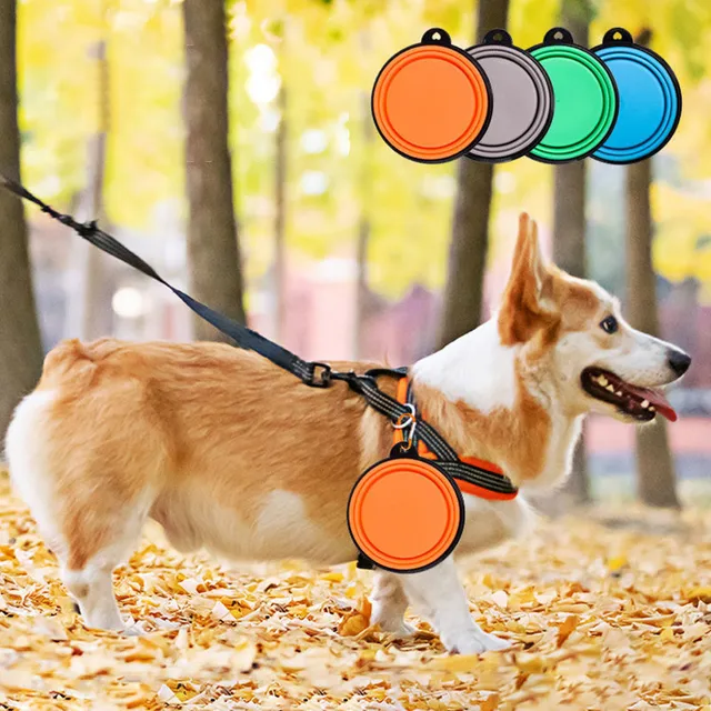 Multifunctional Colorful Dog Feeders Foldable Bowls for Pets Dogs Retractable Bowl Cats Frisbees for Outdoor Tools 3