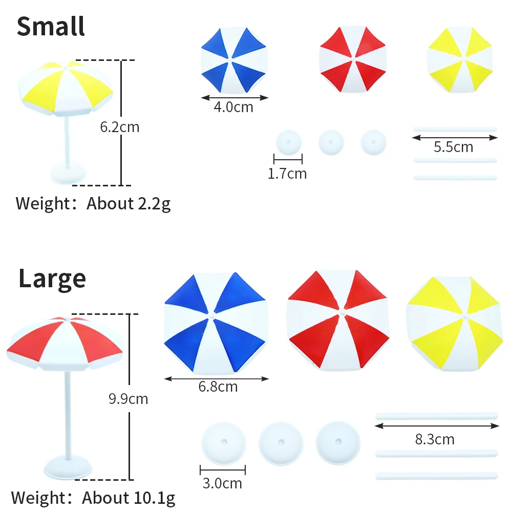 1Pc Dollhouse New Mini Plastic Sun Umbrella Micro Landscape Ocean Beach Decor Miniature Props Accessories Baking DIY Material 2