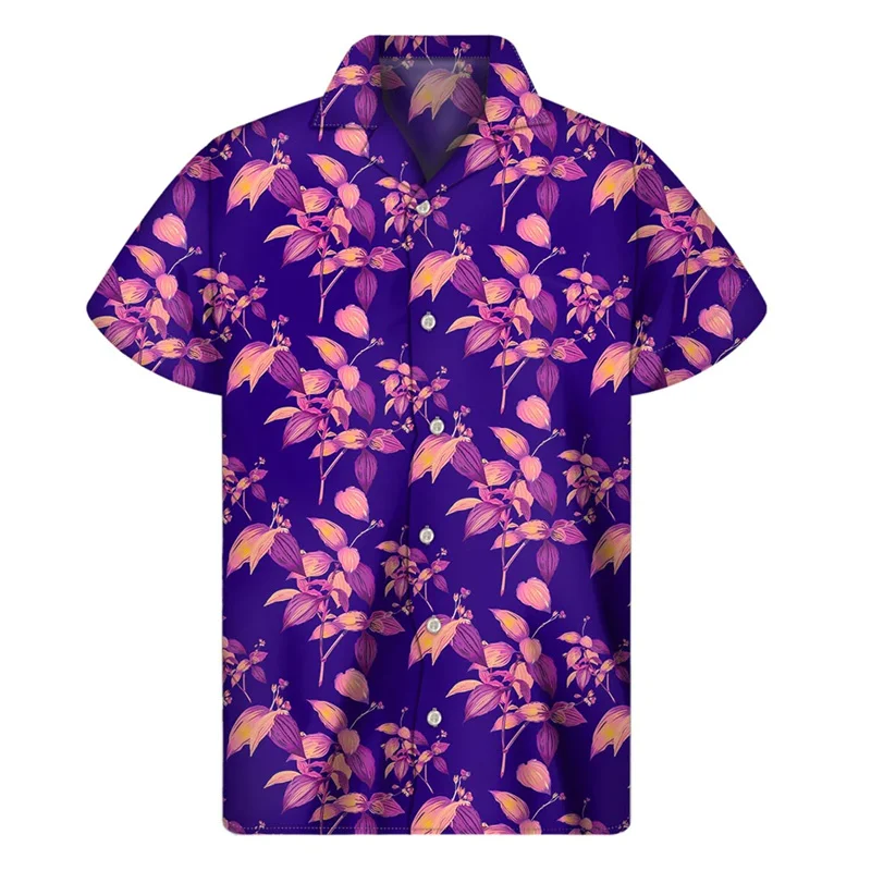 thumbnail image 1 of Camisa hawaiana con estampado 3D de plantas tropicales para hombre, camisas con botones para playa, camisetas de manga corta de verano, blusa hawaiana con solapa de calle, 1 of 5