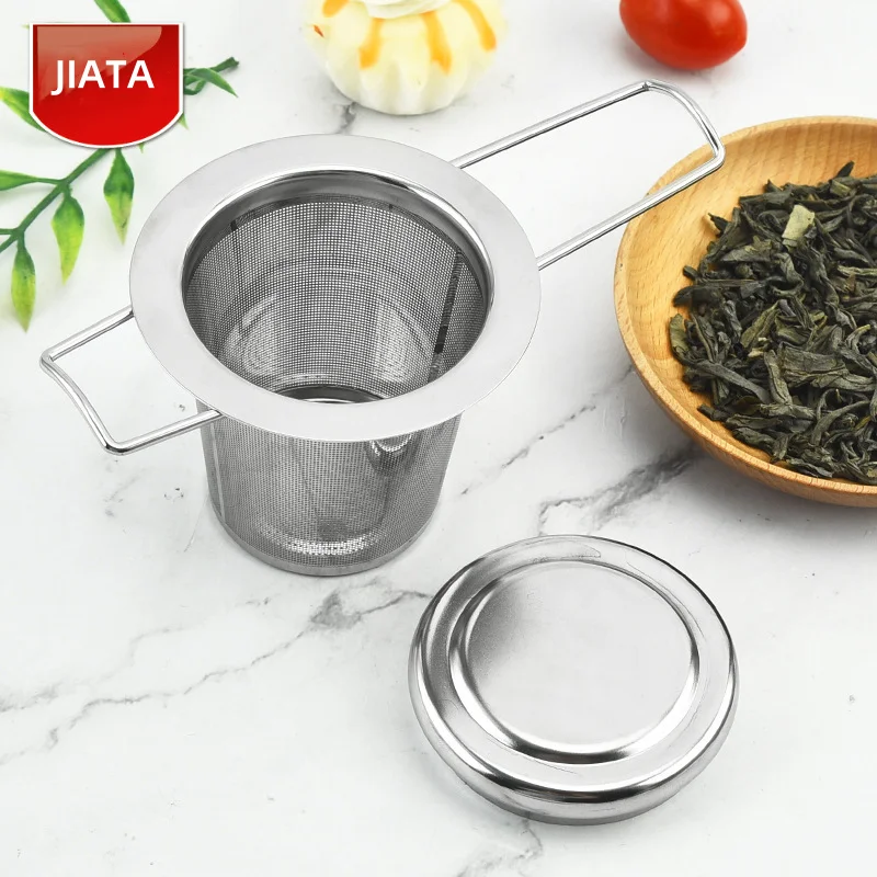 Stainless Steel Mesh Tea Infuser Lid Reusable Cup Strainer for Loose Leaf Spice Filter for Teapots Mugs Cup to Steep Tea Coffee