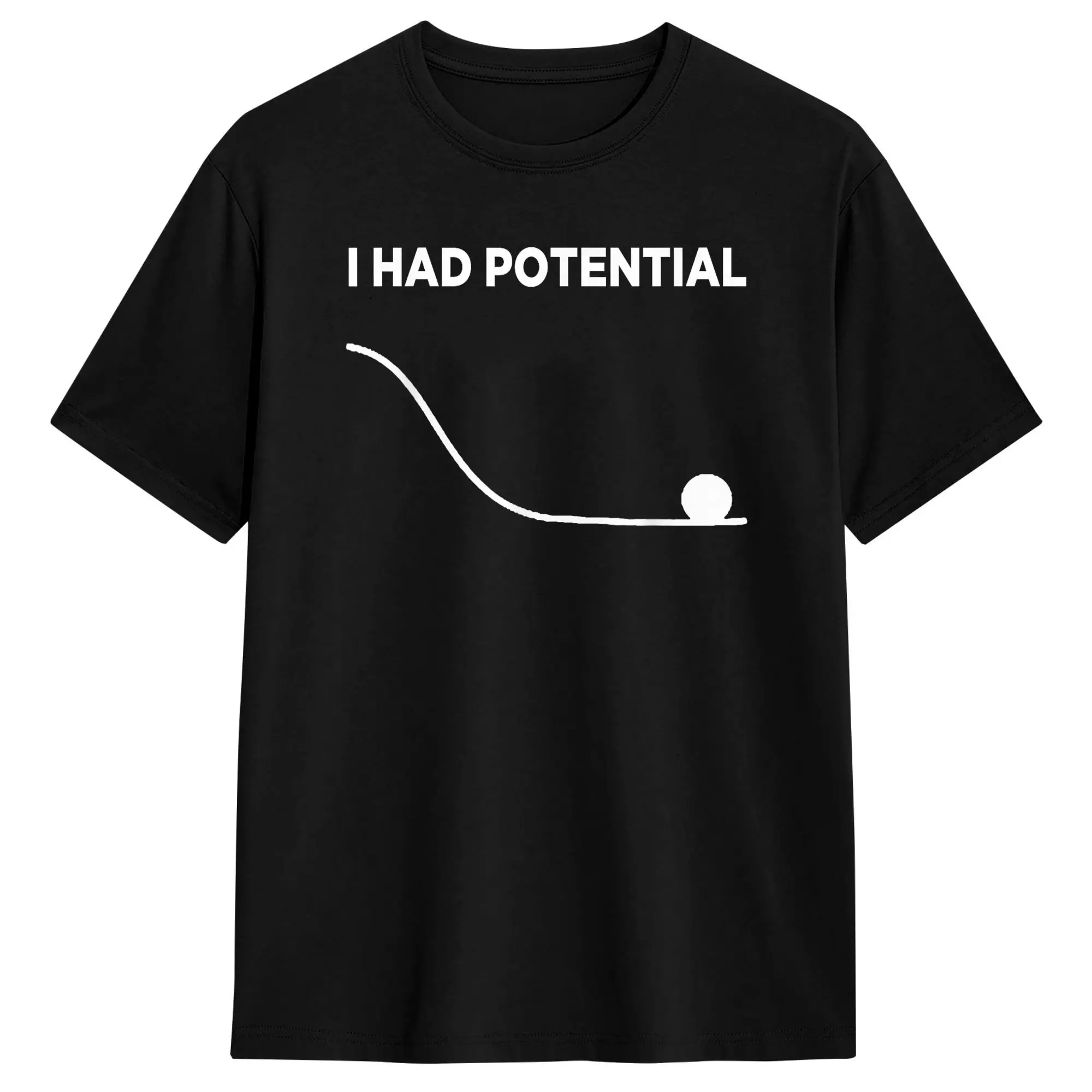 I Had Potential T-Shirt für Herren, Vintage-T-Shirts, Sommer-T-Shirts mit O-Ausschnitt, Hip-Hop-T-Shirts, Design, übergroße Kleidung
