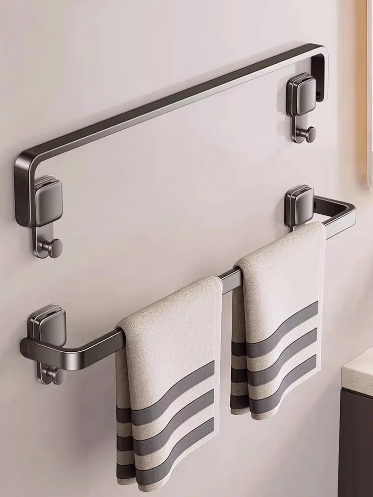 Folding Bathroom Hand Towel Rack Towel Holder walls without drilling