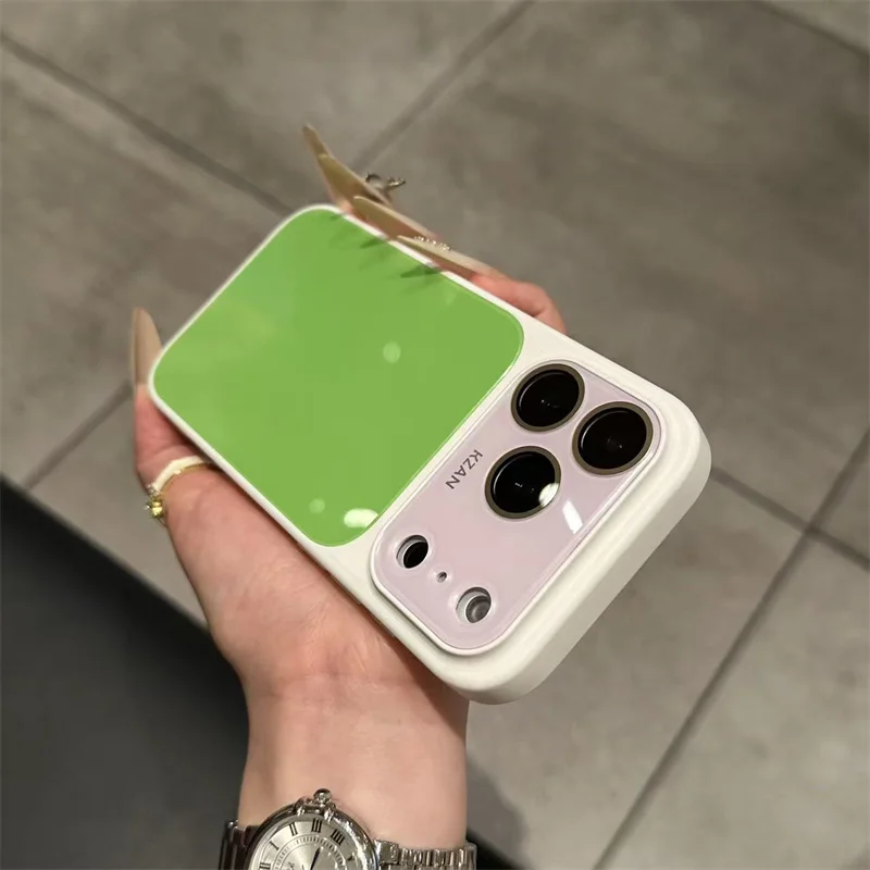 Vibrant Dopamine Color Block Liquid Skin Feel Shockproof Phone Case with Camera Lens Protection