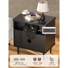 With Charging Station, Wide Fluted Nightstand,  Dresser with Storage Drawers, Bedside Table with Metal Handle & Leg 6