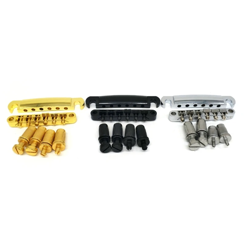 

Tune O Matic Bridge, Rollers Saddle Tune O-Matic Guitar Bridge with Tailpiece & Studs for LP Guitar Replacements Kits