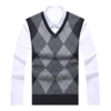 2025 New Fashion Brand Sweater For Mens Pullovers plaid Slim Fit Jumpers Knitred Vest Autumn Korean Style  Casual Men Clothes 6