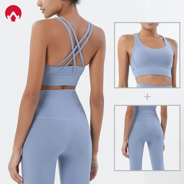Women's 2 Piece Sports Set - High Waist Booty-Lifting Leggings with Back Pocket & Sports Bra Yoga/Gym/Running Workout Outfit