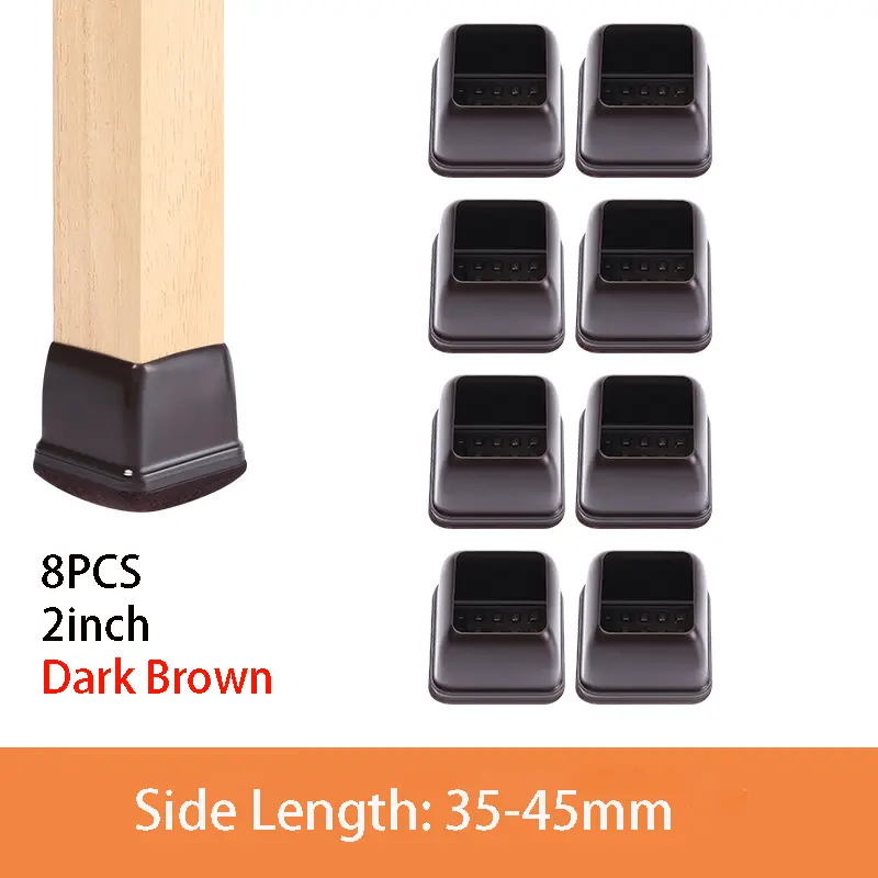 8PCS Thick Rubber Chair Leg Protector Covers Felt Bottom Furniture Pads Floor Protectors Caps to Reduce Noise And Prevent Scratc - Image 12