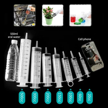 Siringa di Grande Capacità 100cc-500cc per Pompa dell'Olio, Alimentazione Animali e Pompa di Dosaggio, Accessorio Opzionale Tubo da 1m