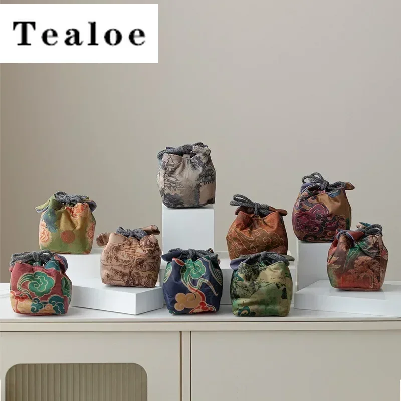 Chinese Retro Thickened Tea Cozies Travel Portable Storage Bag Package For Tea Set Teapot Quick Cup Kettle Bag Tool Teaware