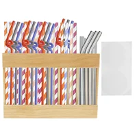 Wooden Straw Holder, Tumbler Straw Wall Mounted Organizer, Cupboard Drinking Straw Rack Storage 1