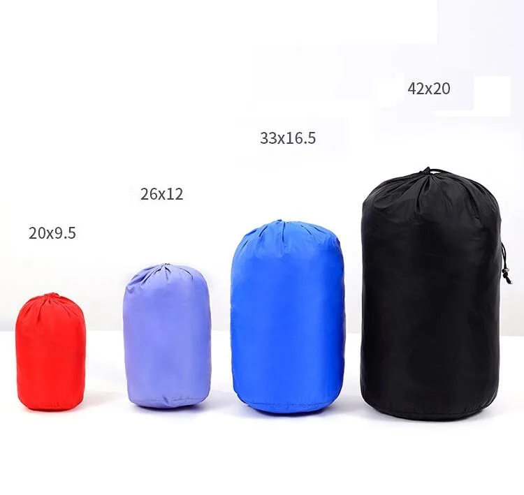 10pcs/lot 9*20, 12*26, 16*33, 20*42cm Waterproof Clothing Storage bag Nylon Drawstring Pouches Travel Portable Packaging Bags