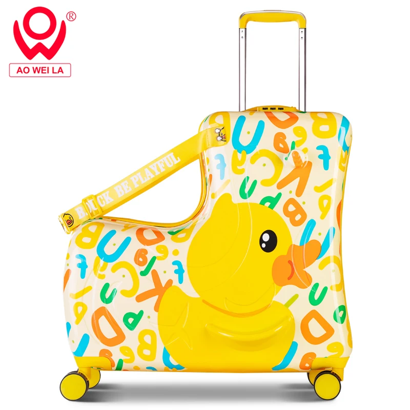 Ao Wei La Travel Ride On Suitcase For Kids Pc Luggage Suitcase With