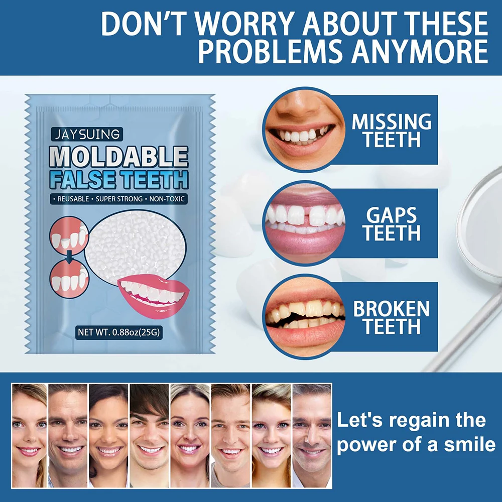 Moldable False Teeth FalsTemporary Tooth Repair Restoration Teeth