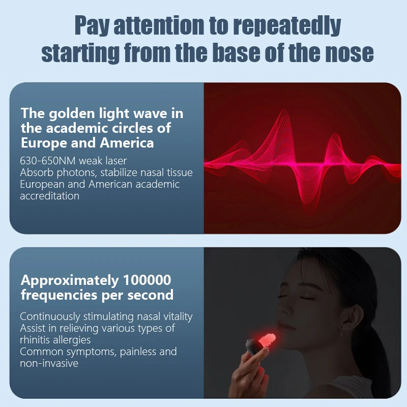 Smart Infrared Light Nose Massage Rhinitis Phototherapy Device Nasopharyngeal Care Laser Itchy Nose Relief Soothing Device 3