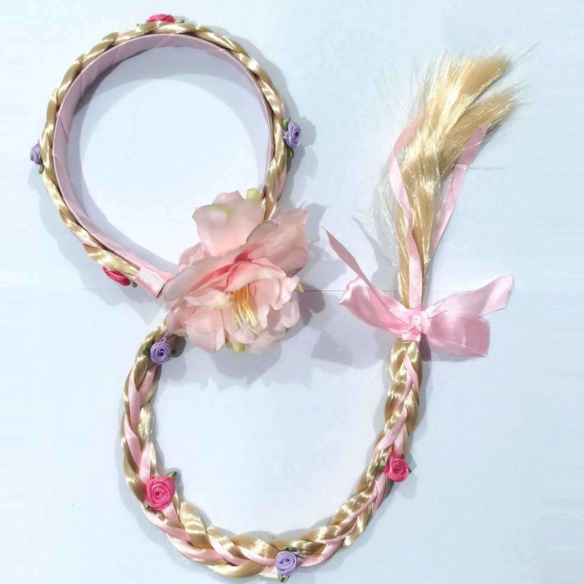 Long haired Lepei Princess thick braid headband small crown floral children's clothing Christmas headwear hair accessories