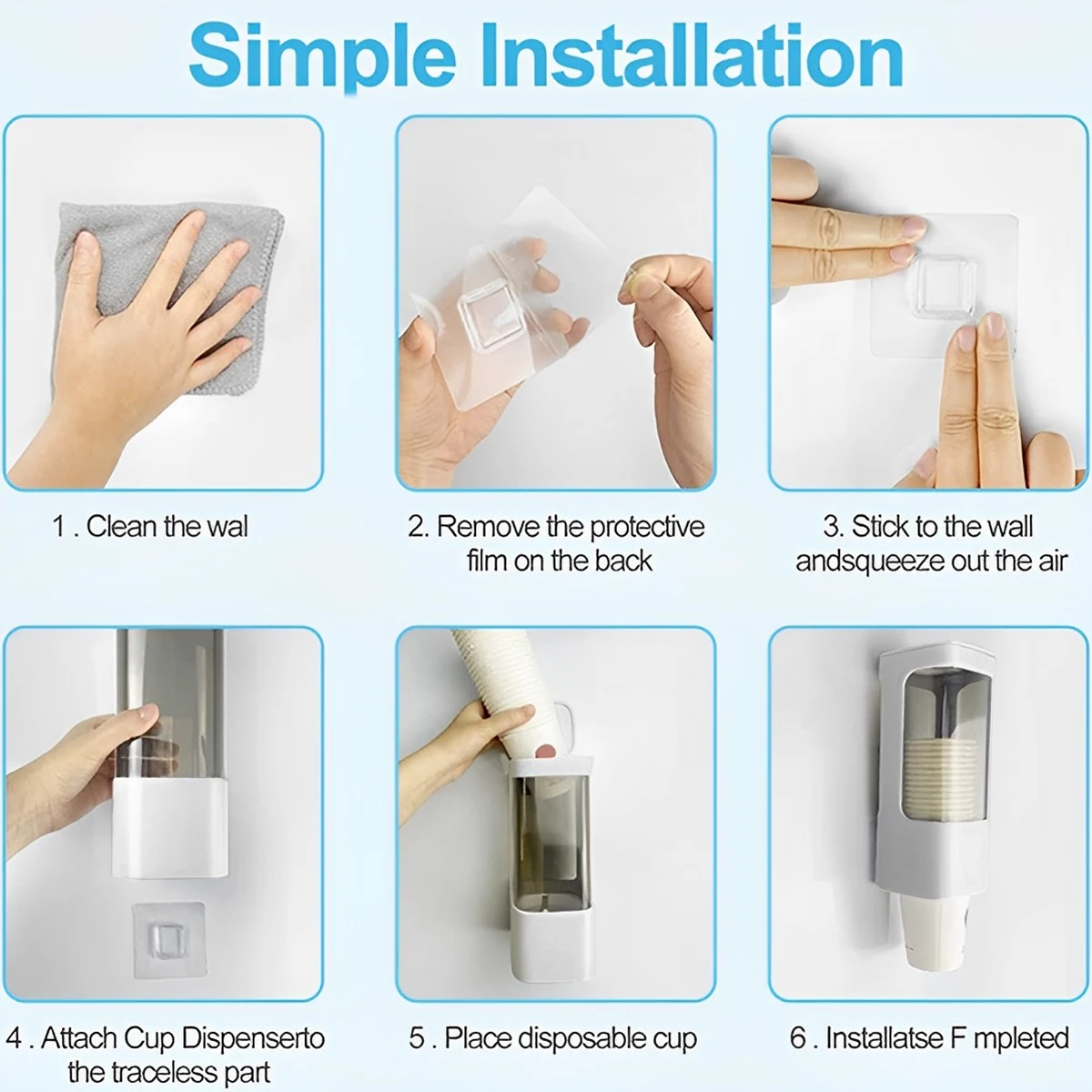 Wall Mounted Paper Cup Dispenser 1/2Pcs 3-5oz Plastic Adhesive Pull Type Cup Holder Dust Proof Organizer For Kitchen Office