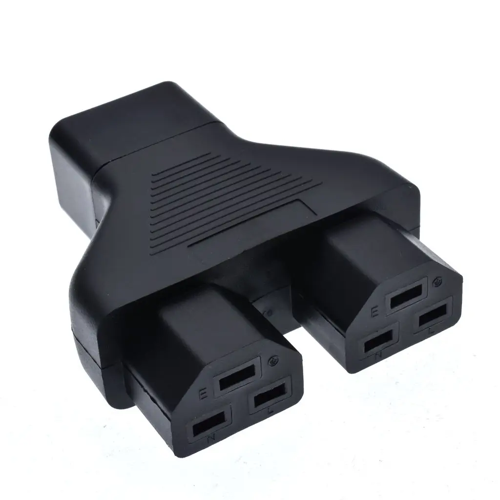 IEC 320 C20 Male to 2 X C21 Female Y Split AC  , 16Amp UPS Male to Female Y Split  