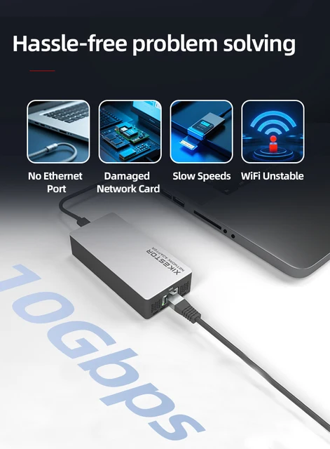 Xikestor USB4 10Gbps LANアダプター SKN-U410GT XikeStor SKN-U410GT USB4 To 10G Base-T Network Card,The USB4
