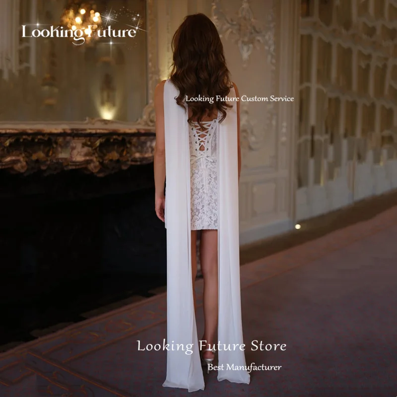 Vintage Mermaid Lace Appliques Mini Wedding Dress Simple Strapless Pleat Spaghetti Straps Sexy Backless Lace Up Gowns Customized 14 S6eb226b4733b4b64a5ce1dab7c285be8N