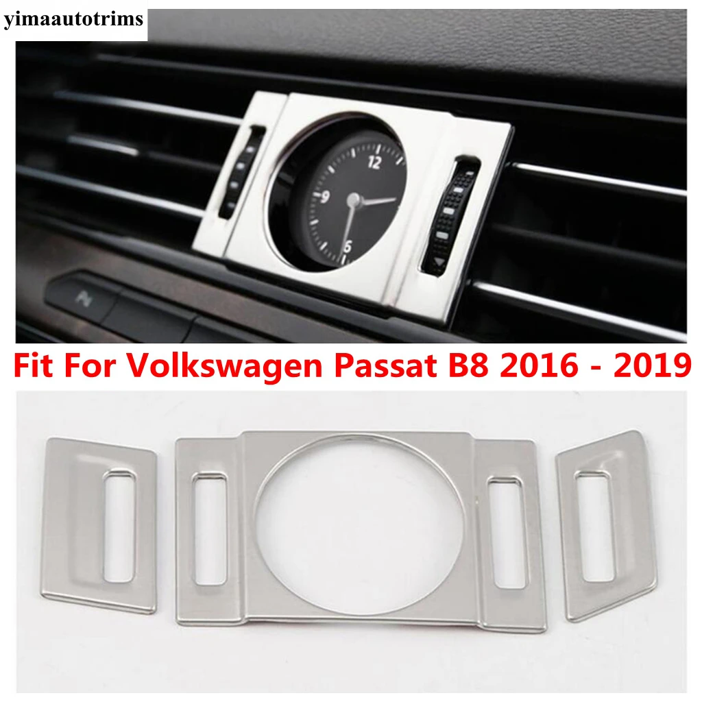 

Central Stopwatch Clock Ring / Side Air Conditioning AC Vent Outlet Cover Trim Accessories For Volkswagen Passat B8 2016 - 2019