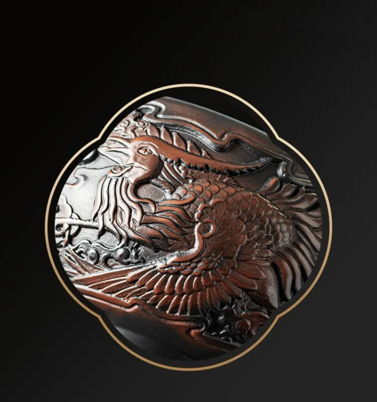 Description Picture 4 of item210ML Master Cup Hand-embossed High-end Ceramic Tea Set Cups Purple Pottery Kung Fu Tea Cup Ceramics Teaware  Cup for tea