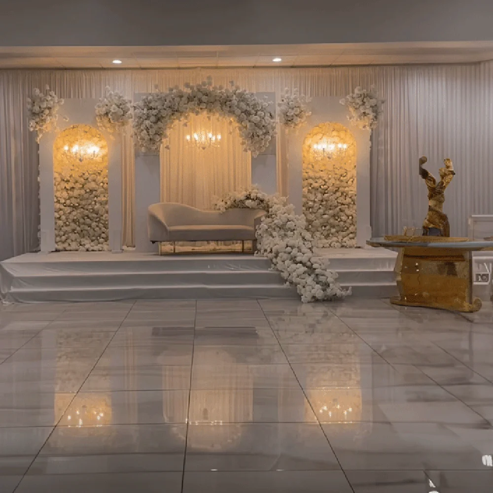 

New Arrival Pvc Acrylic Exquisite Round Arch Wedding Backdrop For Wedding Products