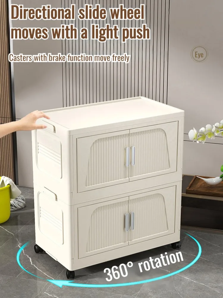 Living Room multifunctional folding storage cabinet plastic storage closet free clutter cabinet Detachable household box