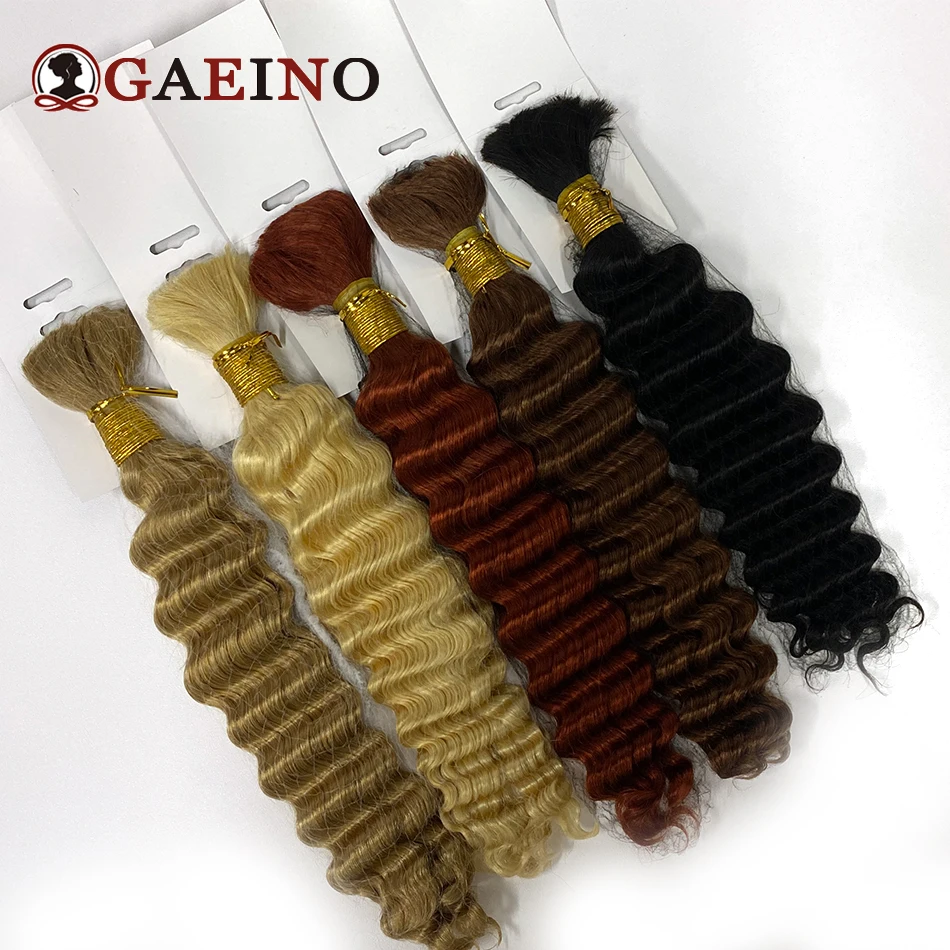 Deep Wave Bulk Hair Human Hair Braiding Color 1B# Natural Black No Weft Bulk For Braiding Extensions Salon Quality human hair extensions