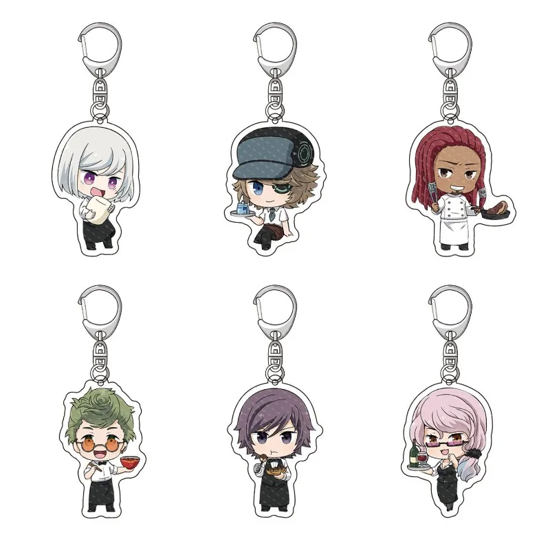 

6CM Anime Akudama Drive Character Model Cosplay Acrylic Keychains Kawaii Bag Decoration Accessories Fans Christmas Gifts