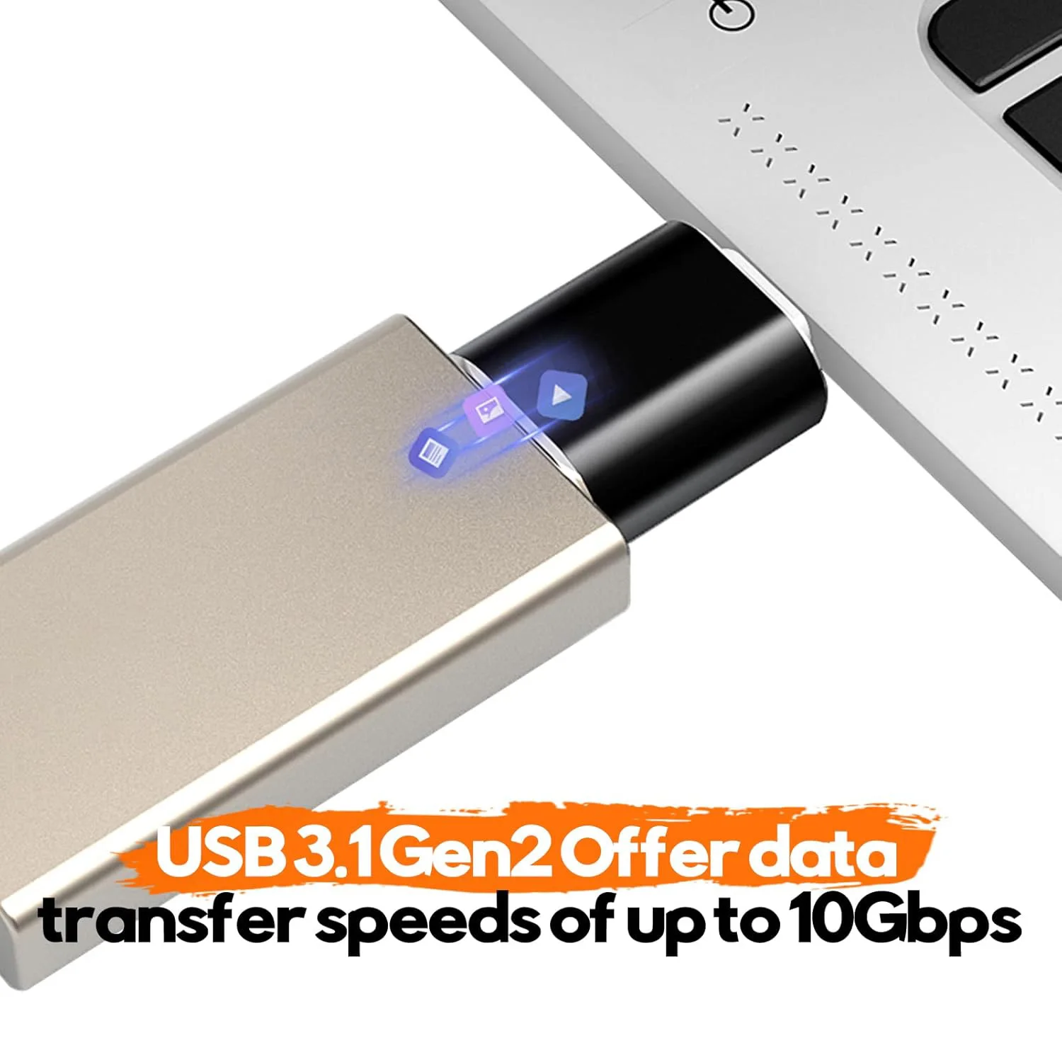 4개입 USB C 남성-USB 여성 어댑터 및 USB 남성-USB C 여성 어댑터 (아이폰, 삼성, 에어팟, 자동차용)