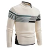 Autumn New Sweater Men's Half High Neck Casual Versatile Round Neck Knit with Slim Fit Elastic Sweater Inside 3