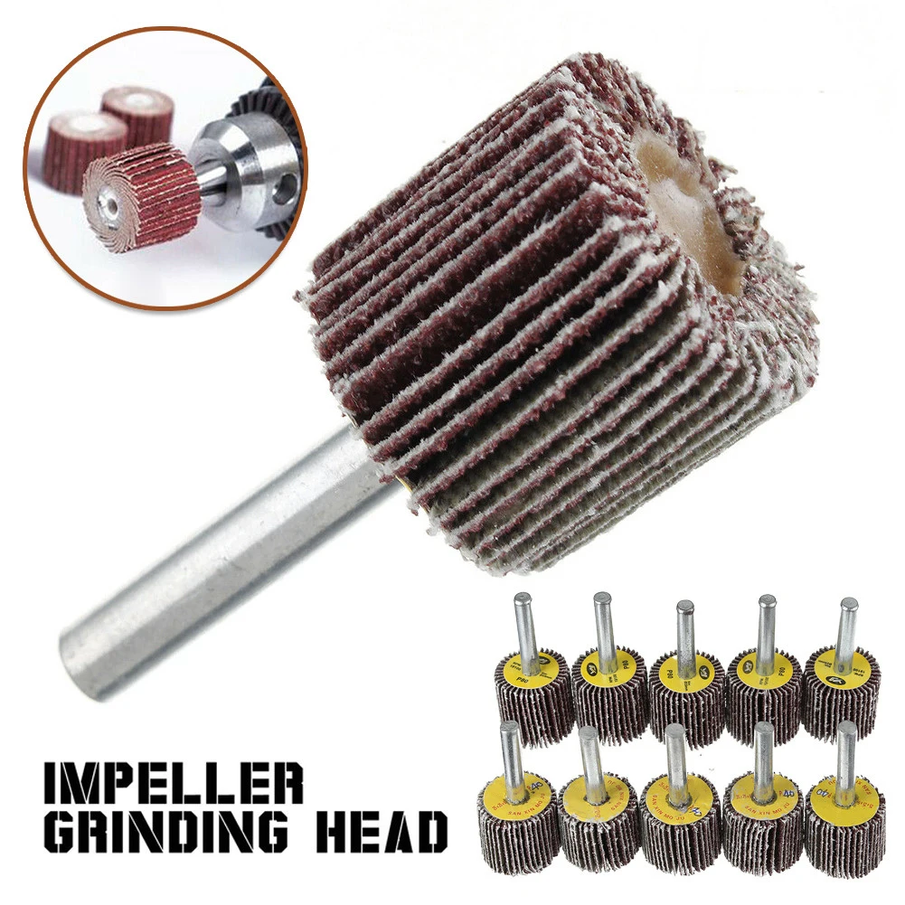 

10pcs Flap Wheels 40 & 80Grit Sanding Disc Grinding Mini Drill Sand Polishing Wheel 6mm Shank Rotary Tool Accessories