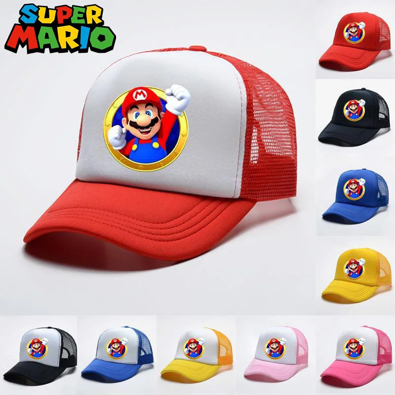 Новая детская шляпа Super Mario летняя Солнцезащитная тонкая мультяшная от солнца для