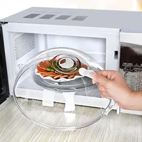 Couvercle anti-éclaboussures pour micro-ondes, couvercle en plastique Transparent avec poignée, résistant à la chaleur, bonne qualité et pas facile à endommager 1