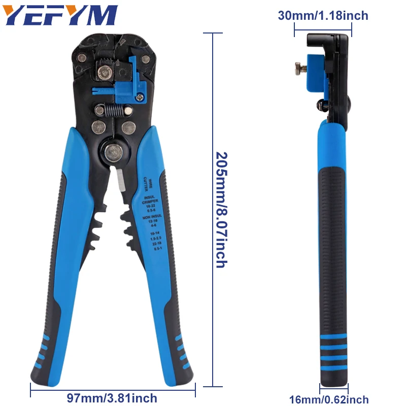 3-in-1 Self-Adjusting Wire Stripper - Automatic Stripping, Cutting, Crimping For 10-24 AWG Wires