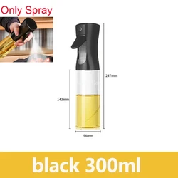 Premium Oil Sprayer Dispenser for Healthy Cooking and Baking (Black 300ml)
