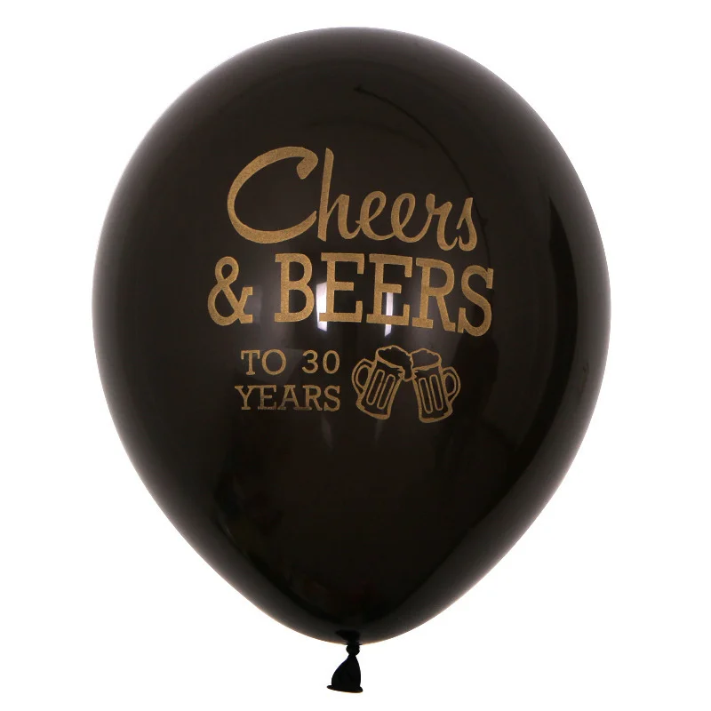 

10 pcs Cheers Beer 30 40 50 Years birthday Latex BalloonsWedding Anniversary Birthday Party Decoration Balloon Wholesale