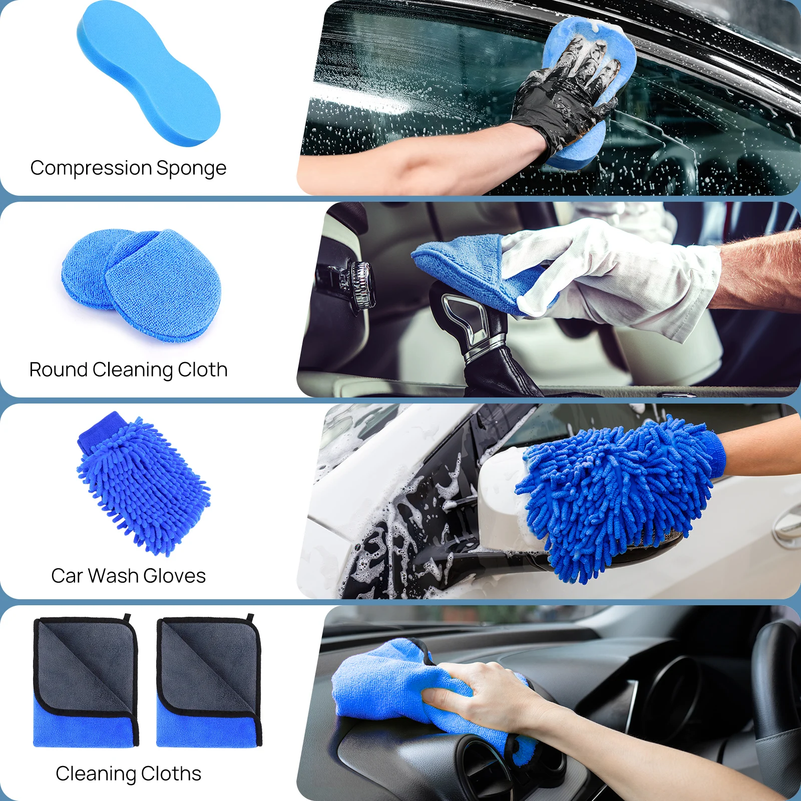 BRIEFNESS 29pcs Car Cleaning Kit Wheels/Interior/Exterior/Leather/Dashboard/Vent Car Beauty Tools, Car Care Cleaning Kit: 3 - 5 Days Free Delivery Only UK