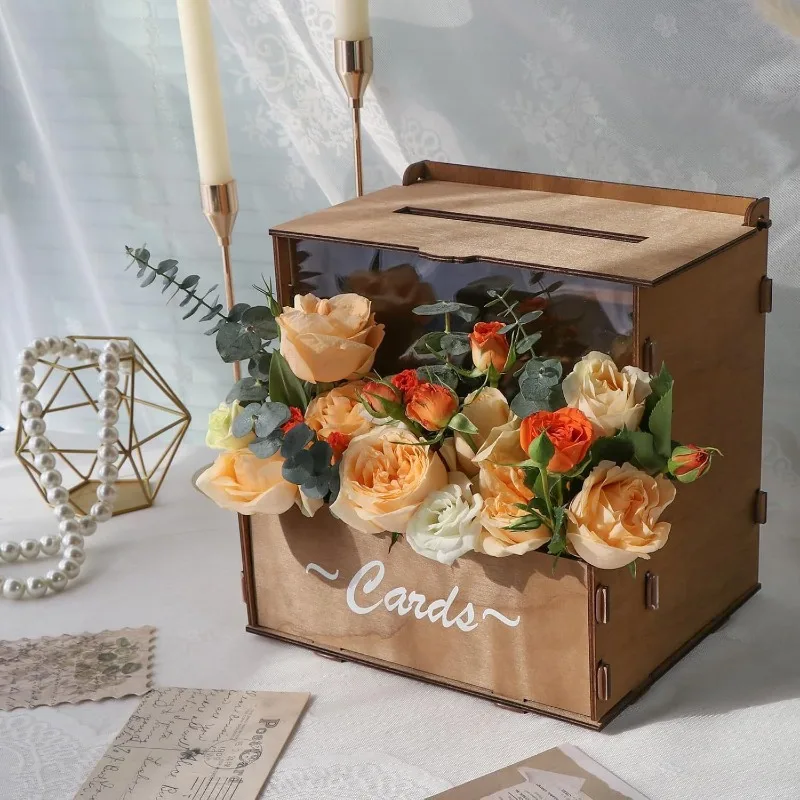 Rustikale Quadratische Hochzeitskartenbox Aus Holz Für Partys_voghion.com