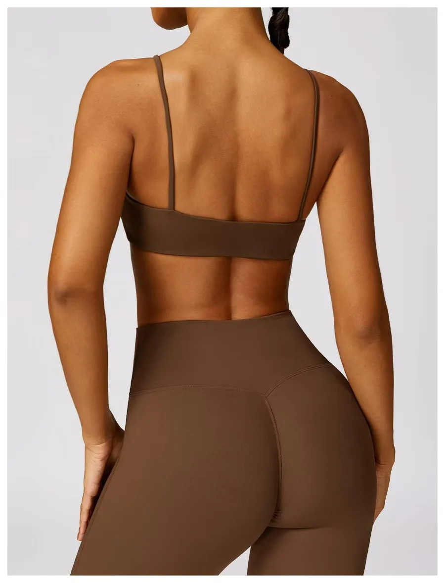 Sports bra Sports underwear Gym top Sports tank top Gym tank top Running Yoga Bra Tank Top Gym Stretch Pull Up Underwear Chest Pad Women Fitness Workout Vest V-Neck Hollowed Out