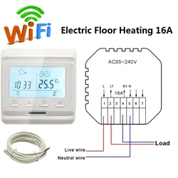 MINCO HEAT Smart WiFi Programmable Thermostat for Electric Floor Heating (Electric WiFi White)