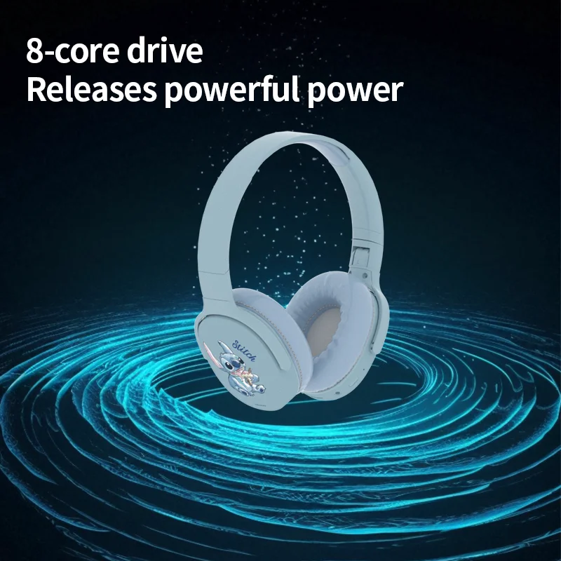 P2961 Disney Stitch Bluetooth Headphones HiFi Stereo Over-ear Earphone Bluetooth Headset Gamer Sports TF/AUX Music Player 2