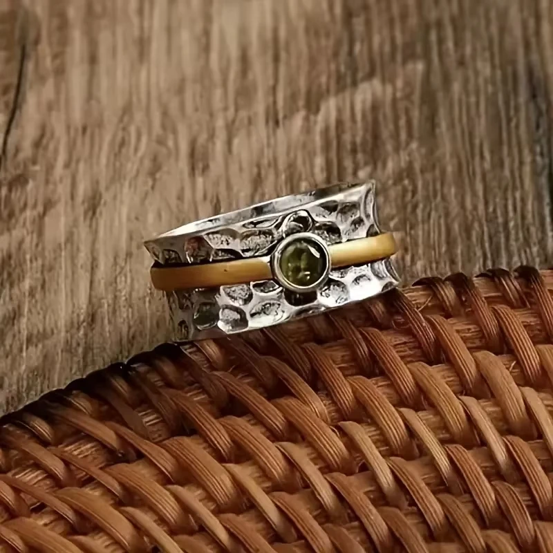 Two color creative fashion color zirconium ring new European and American popular hand jewelry size 6-10 3