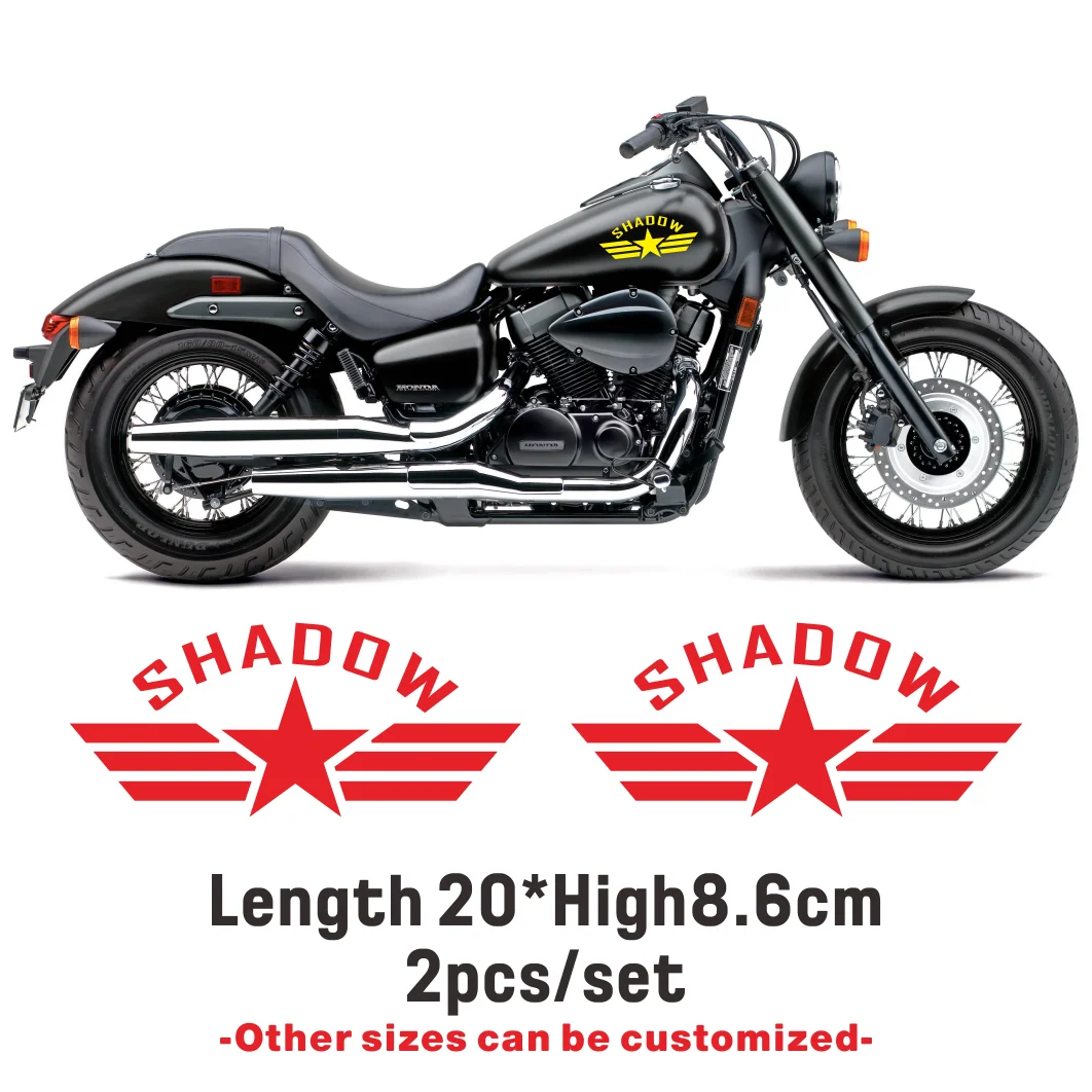 For Honda Shadow Star Wings Decals Stickers  PVC Decal Sticker VT400 VT600 VT750 VLX600 ignition fuel gas cap steering lock set 2 keys fit honda shadow vt600 vt400 vt750 steed vlx 400 vlx 600 ca250 ddy250 magna250